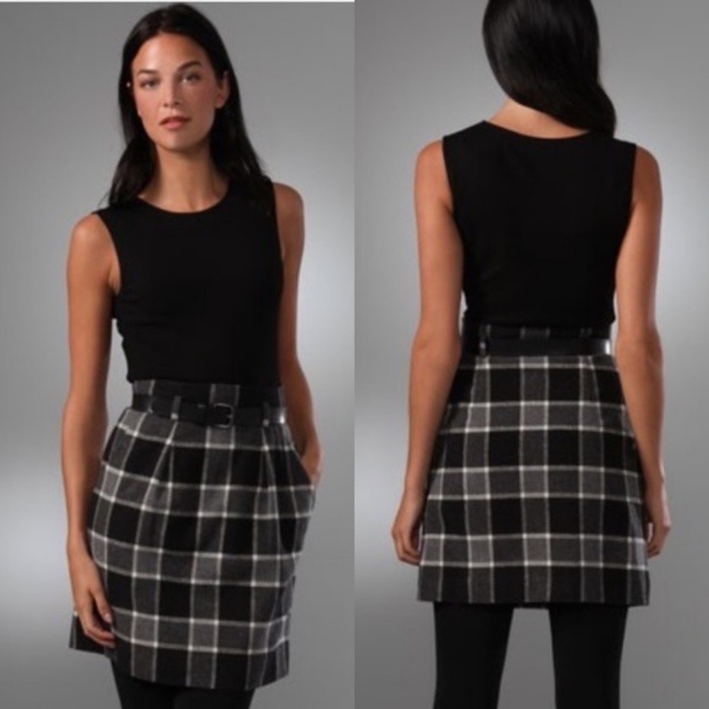Theory Loraine Plaid Sleeveless Dress